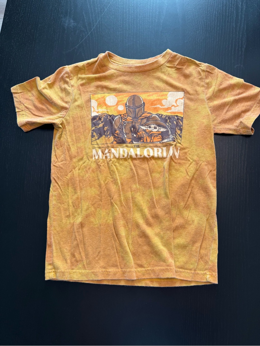 Star Wars The Mandalorian Orange Graphic Tee for Kids